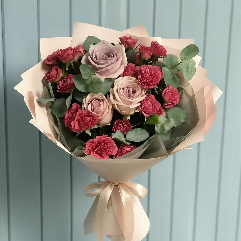 Букет цветов из: Гвоздики и Розы в Волосово