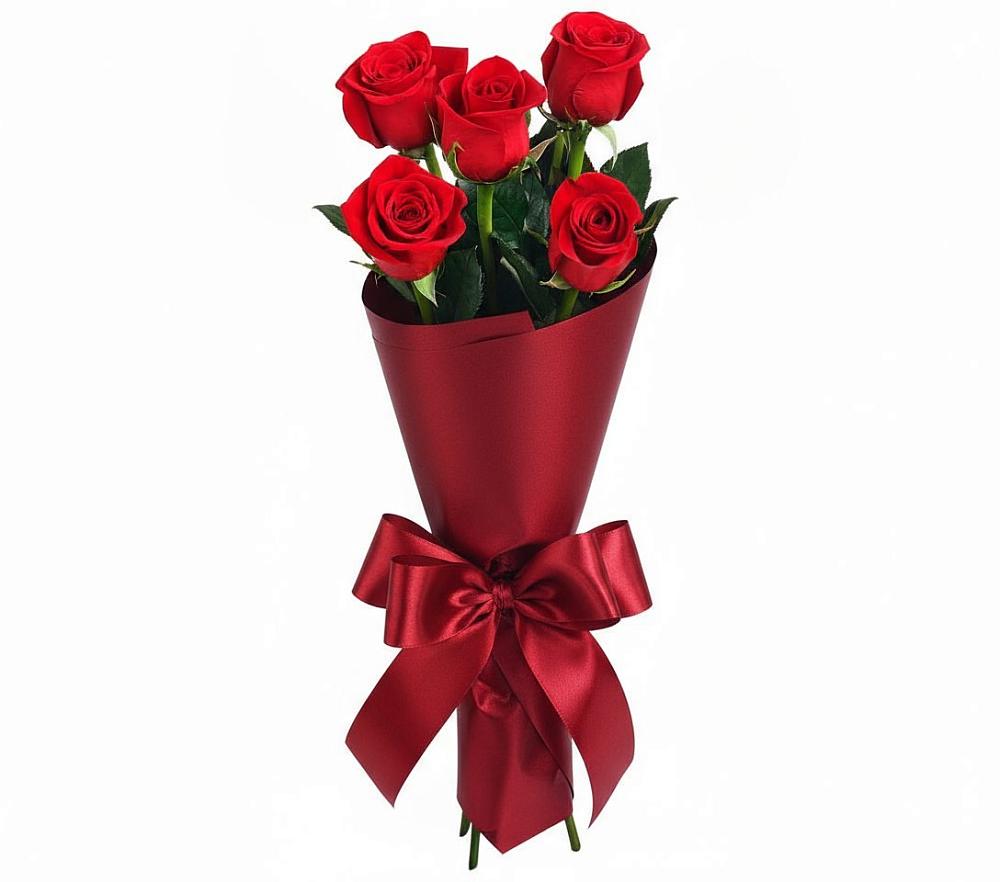 Букет 5 Красных роз Эдлесс Лав в Волосово