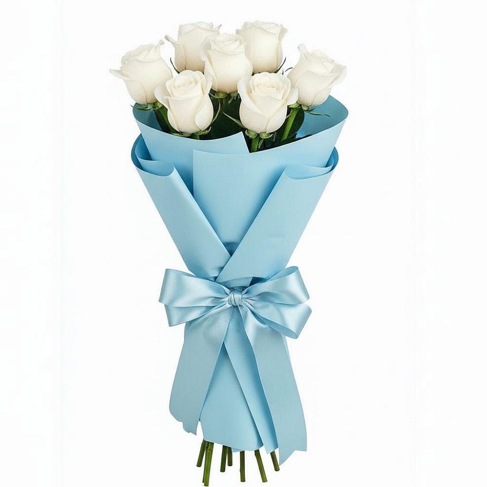 Букет 7 белых роз Проуд в Волосово