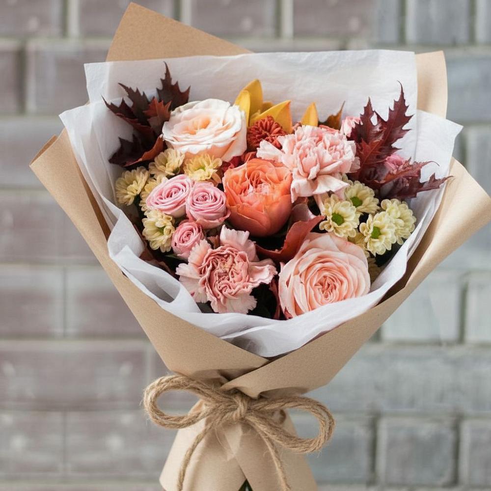 Букет цветов из: Гвоздики, Хризантемы и Розы в Волосово