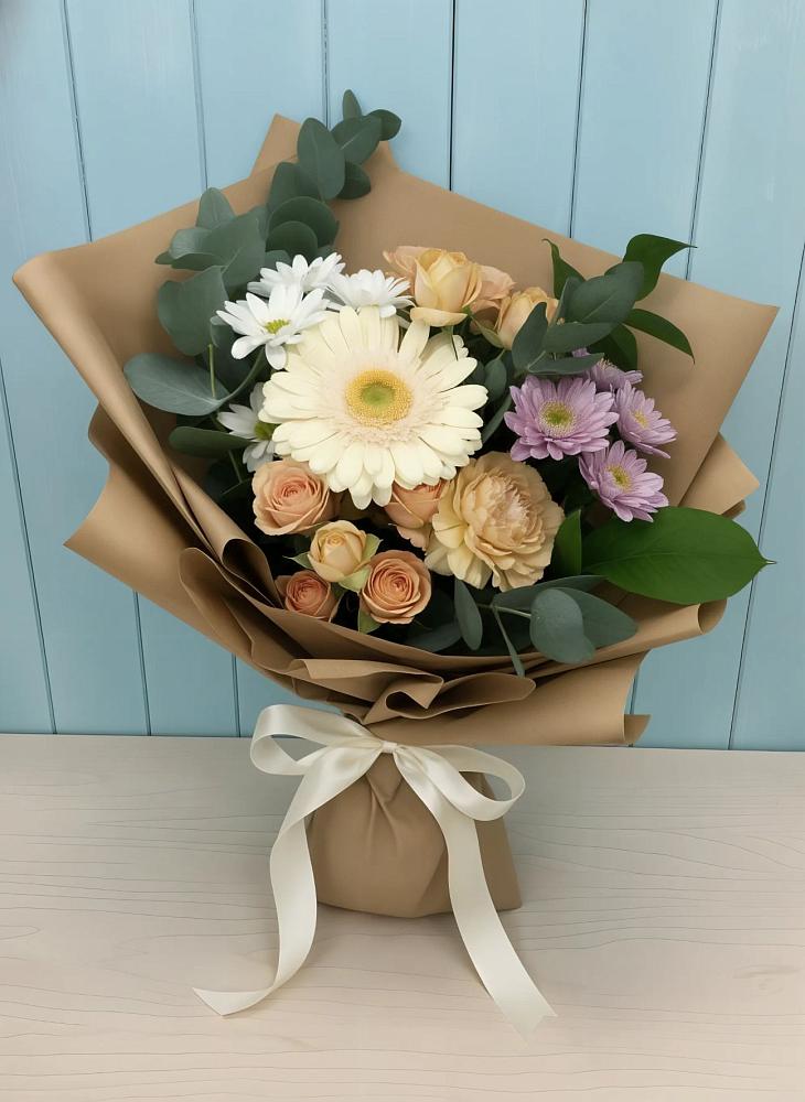 Букет цветов из: Герберы и Хризантемы в Волосово