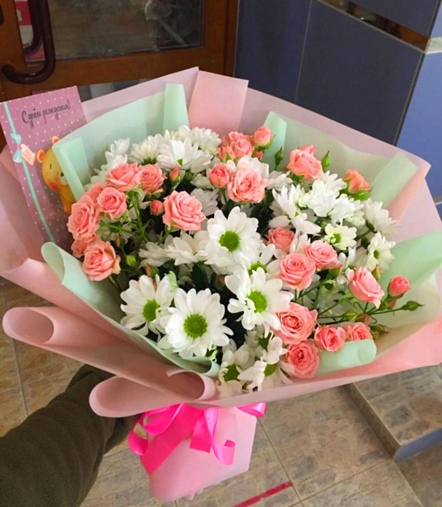 Букет цветов из: Розы и Хризантемы в Волосово