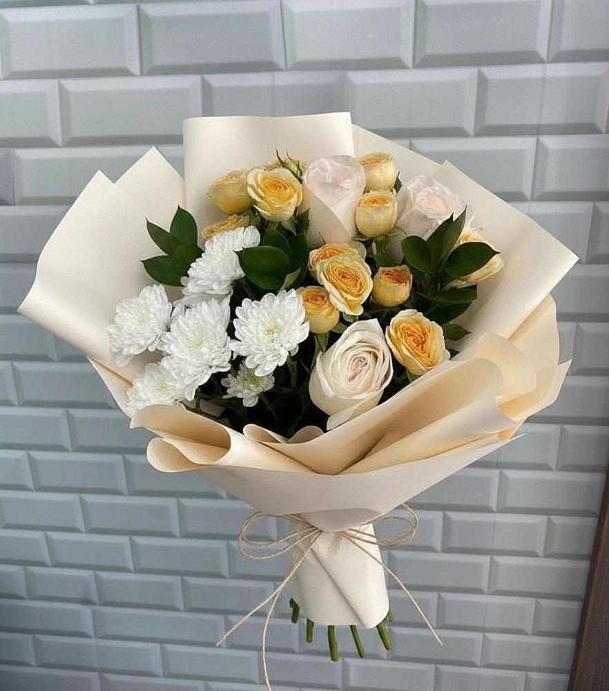 Букет цветов из: Розы и Хризантемы в Волосово