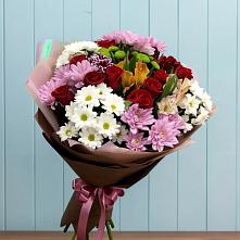Букет цветов из:  Розы, Хризантемы и Альстромерии в Волосово