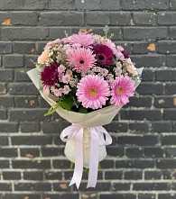 Букет цветов из:  Герберы и Хризантемы в Волосово