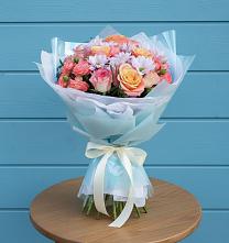 Букет цветов из:  Хризантемы и Розы в Волосово